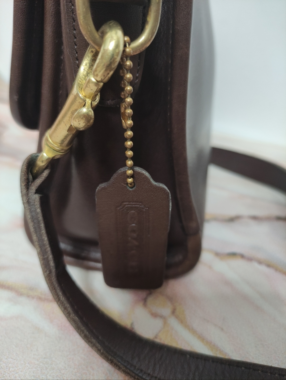 Vintage Coach 9870 Court Top Handle Leather Bag Mahogany Brown - Picture 7 of 12